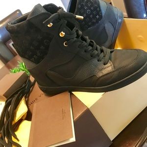 Louis Vuitton Cliff Top Monogram Wedge Sneaker